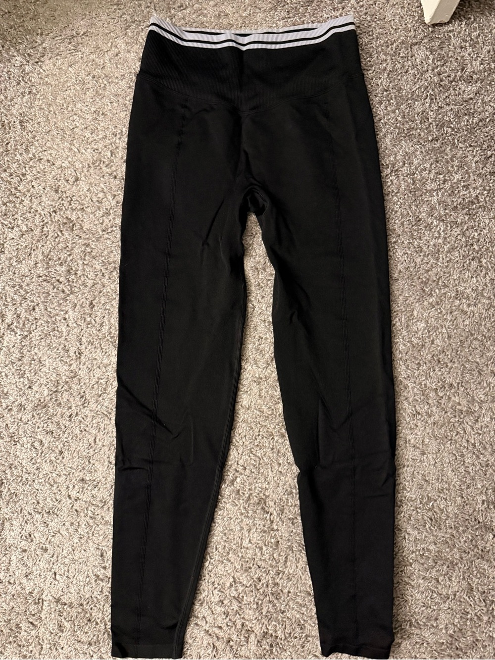 PINK Victoria's Secret Black Athletic Leggings with Contrast Waistband